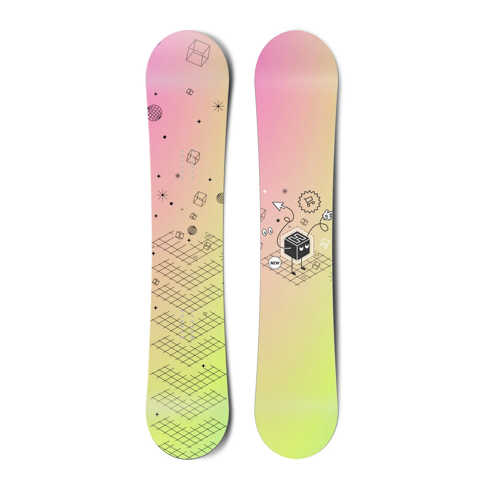 The Aurora Snowboard — top and base